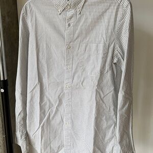 J. Crew White and Black Checkered Casual Shirt - Casual stretch